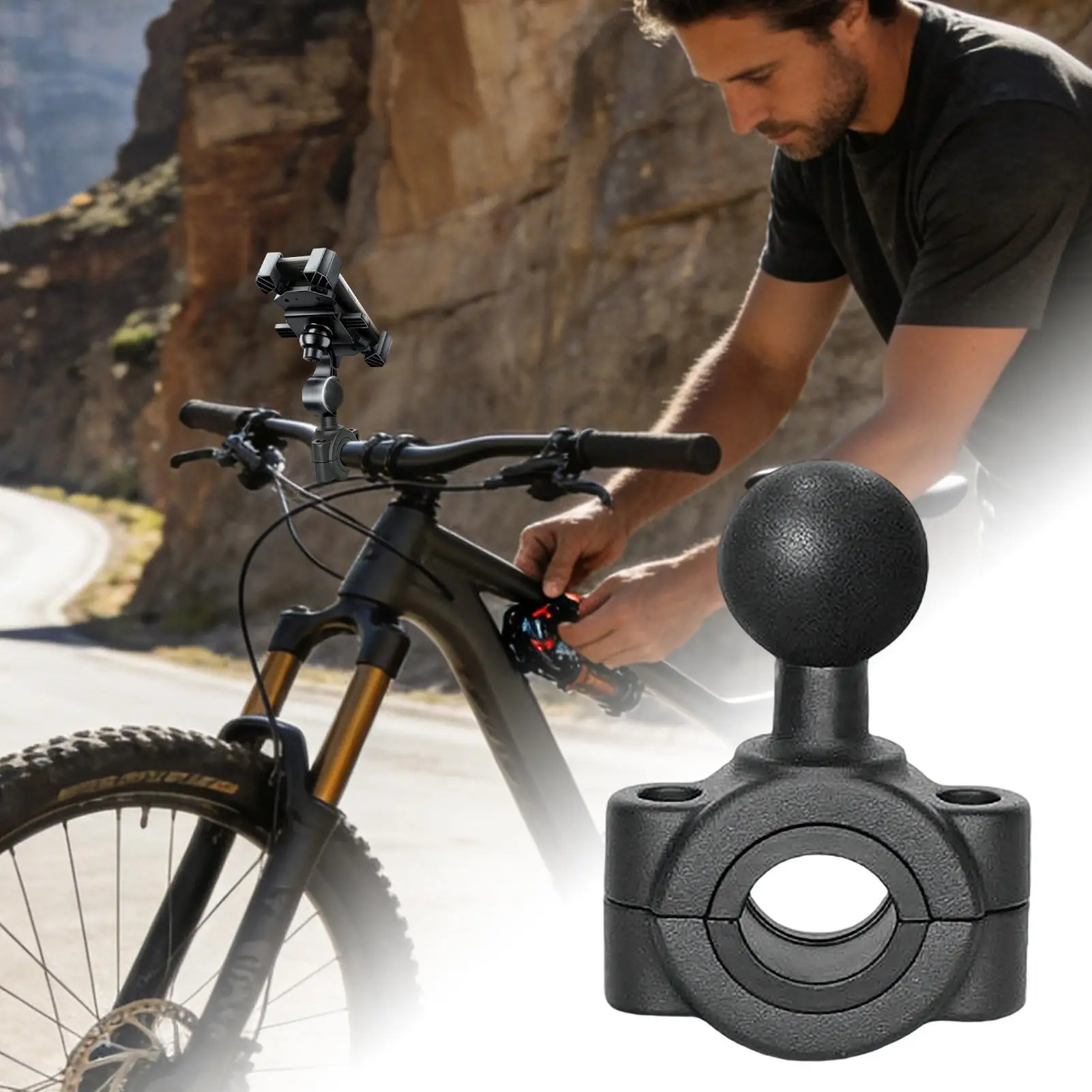 

Крепление на шаровую головку серии 1 дюйм, размер B, круглая зажимная основа кронштейна с шаровой головкой и регулируемым диапазоном 19-23 мм