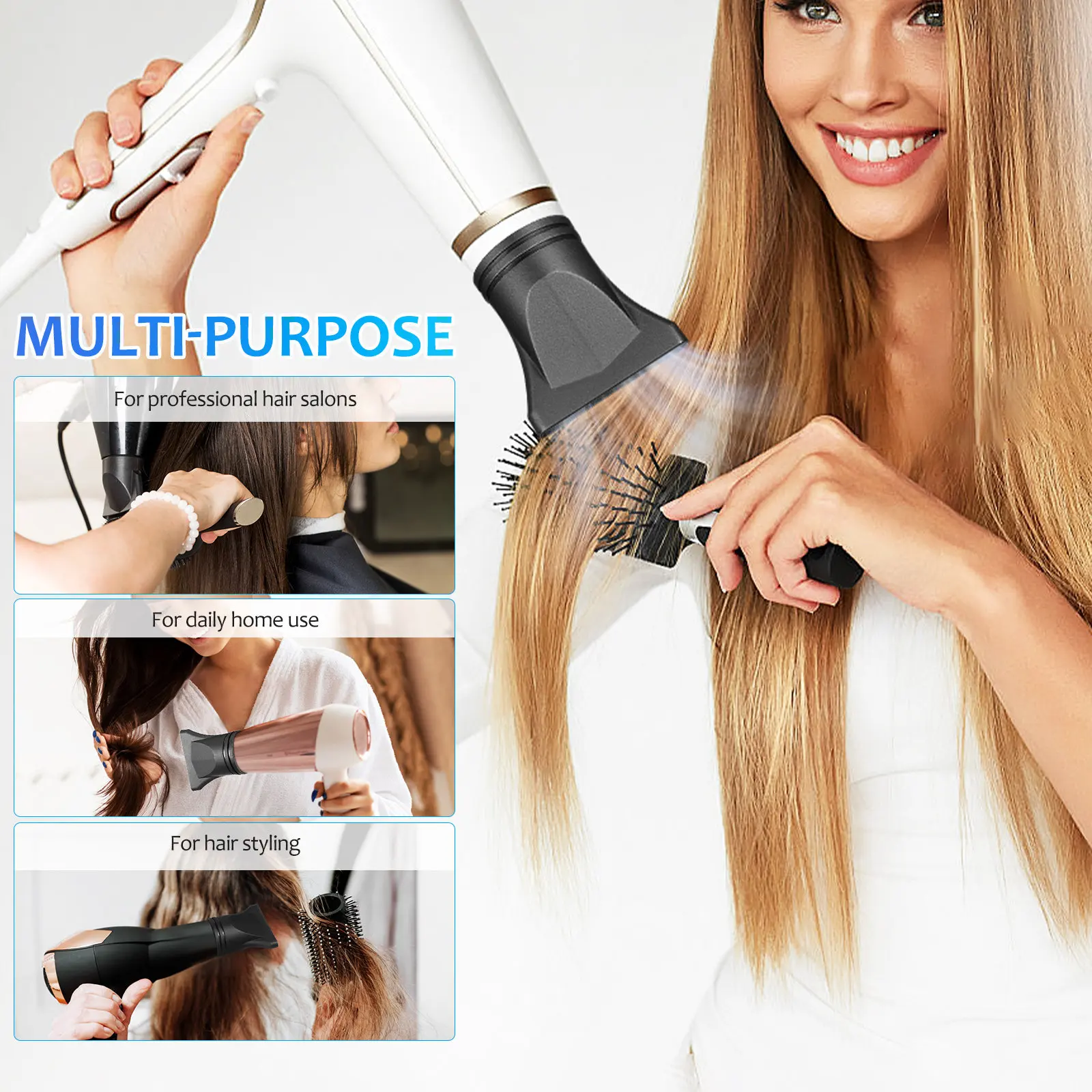 Diffuser Head for Hairdryer Universal Blow Dryer Nozzle Attachment Replacement Concentrator Flat Air Collector Styling supplies