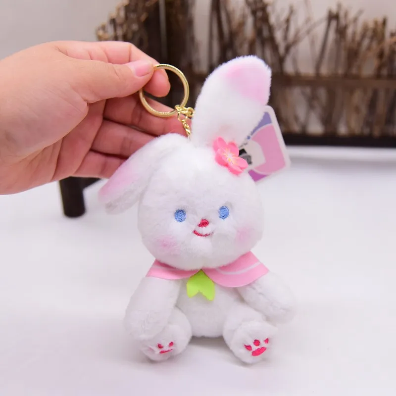 new Cute Upscale  Cherry Blossom Bunny bear pendant lifelike fashione high-end Keychain soft pretty decorate sweet birthday gift