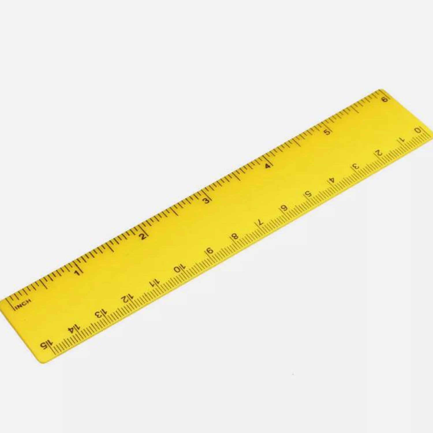 

1Pcs 15CM/6inche Yellow Ruler Plastic Rulers Straight Shatterproof Ruler Math Supplies School Office Home Measuring Tools