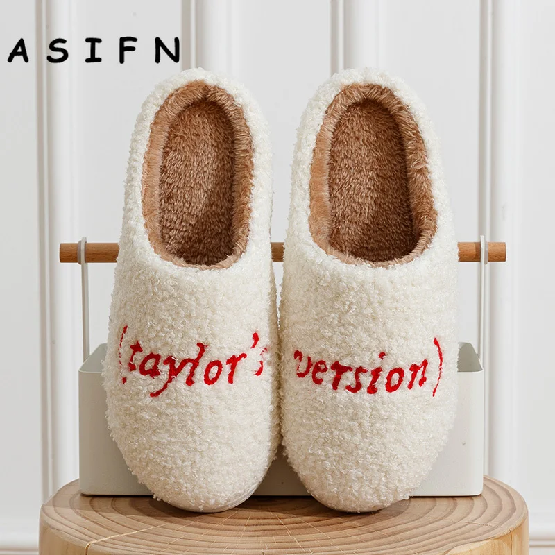 

Winter Comfy Red Taylor's Home Slippers Women 1989 Taylor Style Version Embroidered Gift Shoes Soft Swifties Tour Houseshoes