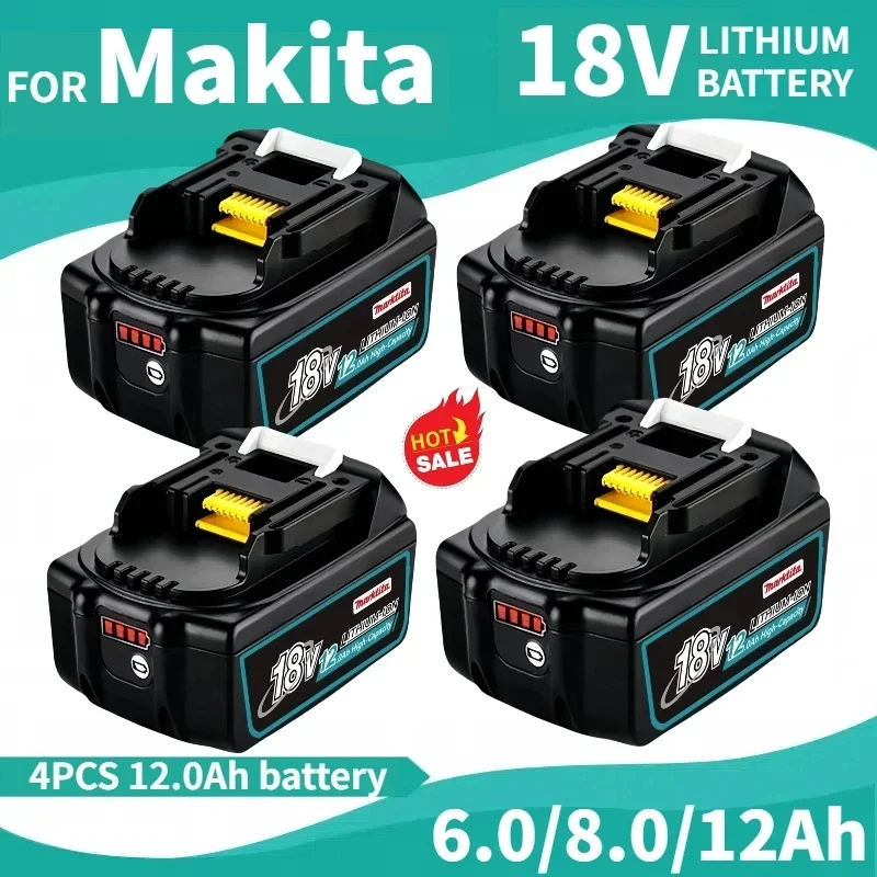 100% Original 18V Battery Replacement for Makita 18V DDF487 DGA404 DTW700 DTD173 DHP487 Power tools battery 6.0/8.0/12.0Ah