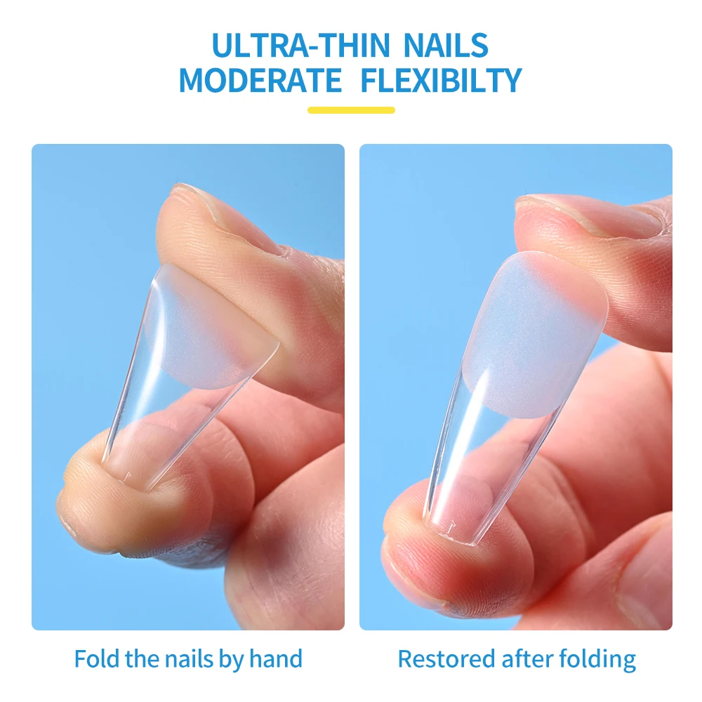 120Pcs Short Square Soft Gel Tips Nail Art,transparent Full Cover False Nails Manicure Extension Tools Fake Nails Press On Nails