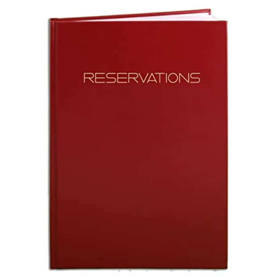 

Restaurant Reservations Book, 365 Day Table/Dinner Reservations, 408 Pages, 8 7/8'' x 13 1/2'' Imitation Leather, Section Sewn