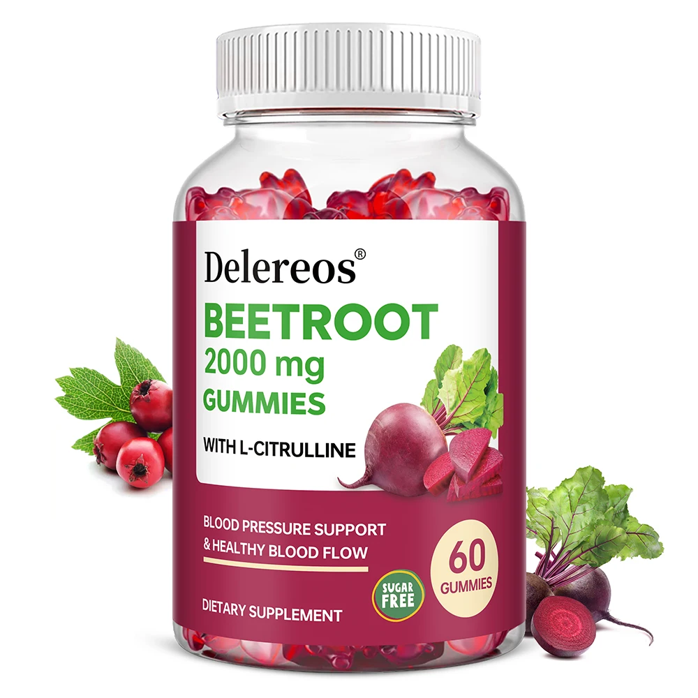 

Beet Root Gummies – Blood Pressure & Cardiovascular Support, Beetroot Gummies for Heart Health & Circulation, Vegan
