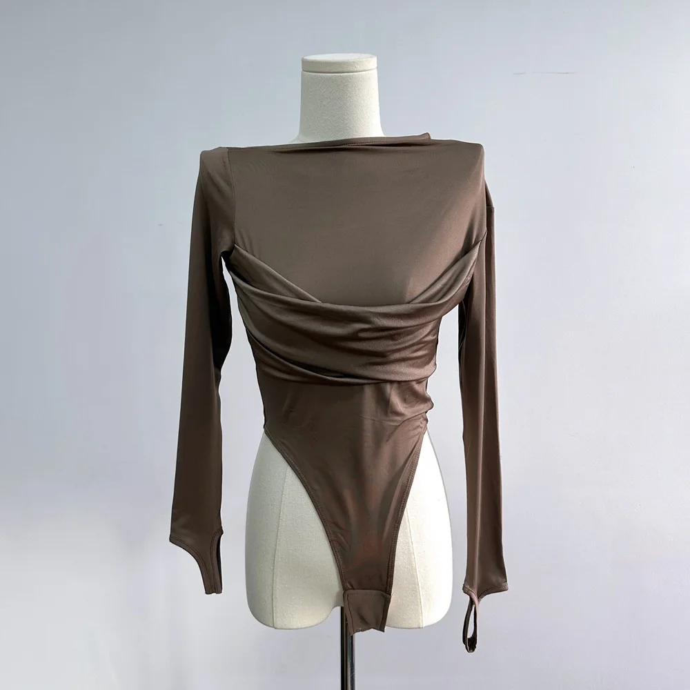 2025 여성 패션 바디수트 셔츠 니트 스트레치 코르셋 여성 의류 바디수트 Y2K 신상 고품질 다용도 풀오버 브라