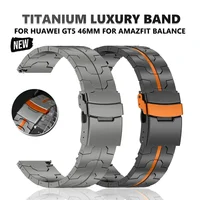 Pulsera de titanio de 20mm y 22mm para Huawei Watch GT5 Pro GT4, correa de lujo de Metal de 46mm para Samsung Galaxy 7 6 4 5 44mm 40mm, banda para hombre