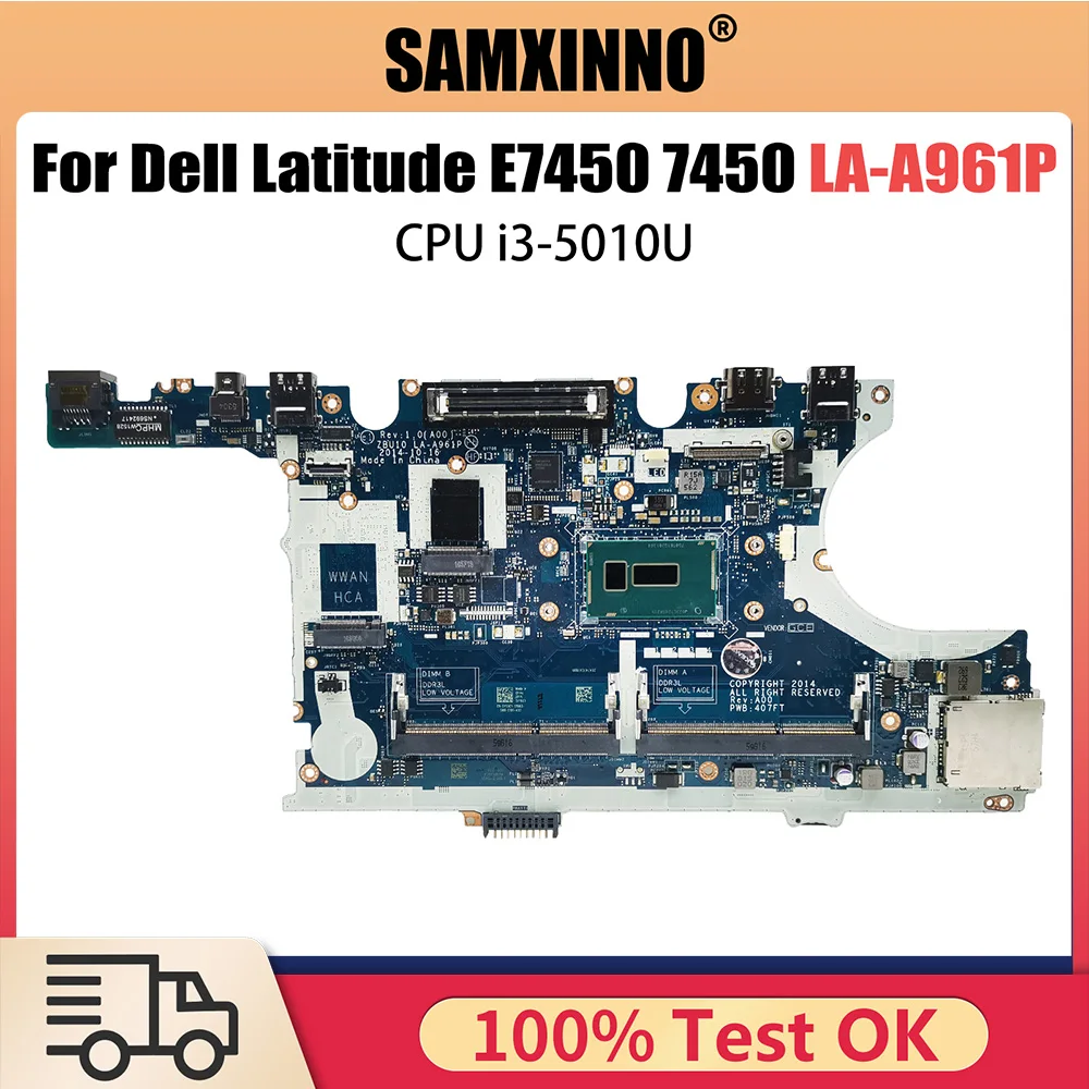 LA-A961P i3-5010U Notebook Mainboard For Dell Latitude 14 E7450 Laptop Notebook Motherboard CN-0420PP 420PP