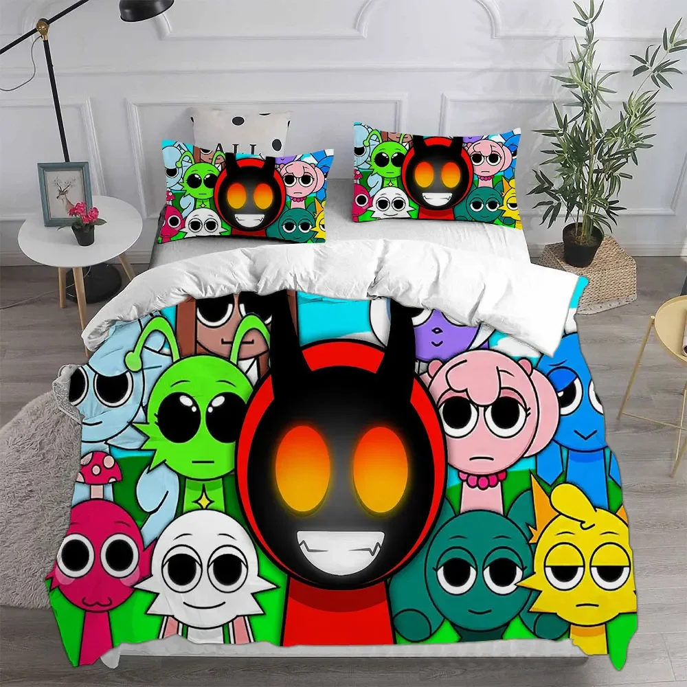 

Fashion Game S-Sprunki Bedding Sets Soft Bed Cover Comforter Duvet Cover Pillow Case 2-3 Pieces Sets Teenagers Children's Gifts