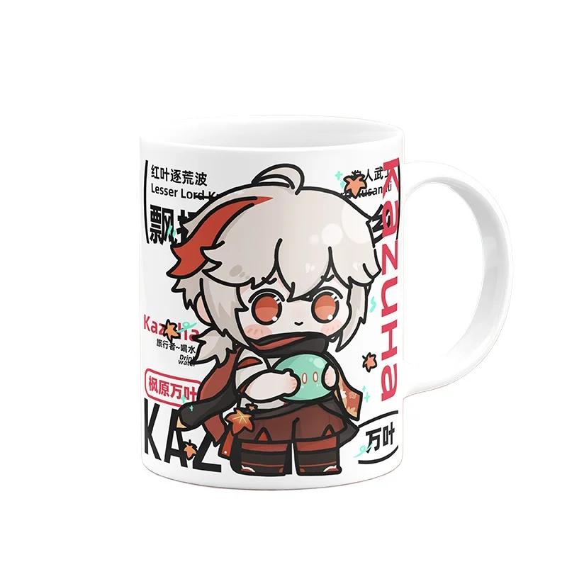 Genshin Impact Furina Hu Tao Kaedehara Kazuha Xiao Game Anime Mugs Coffee Milk Ceramic Gift for Friends
