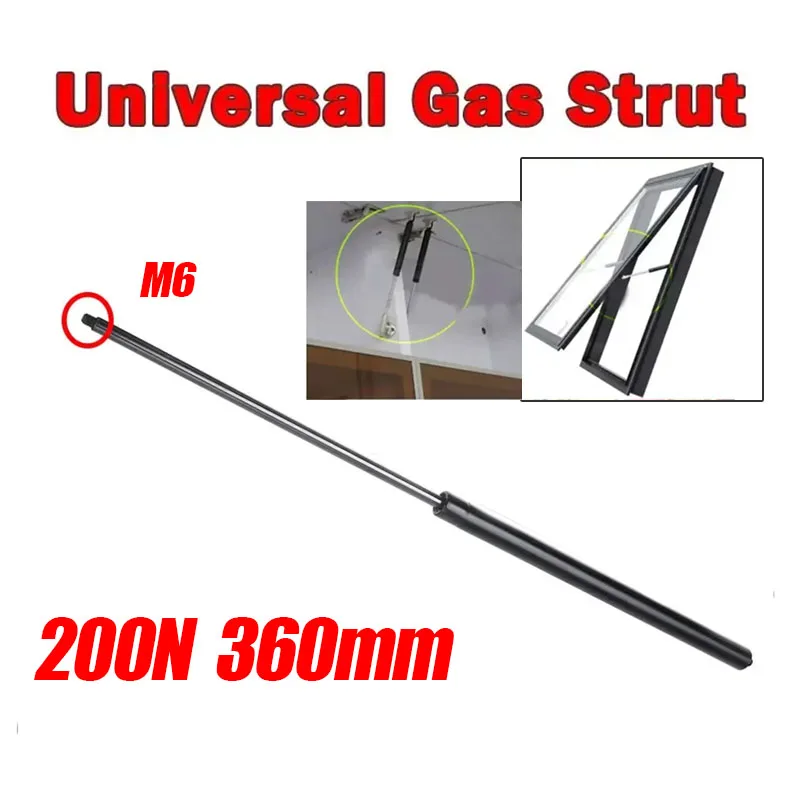 1pc 200N 360mm Car Gas Strut Bars Gas Spring Hood M6 Support Rod Shock Lift for RV Bed Window Bus Caravans Universal