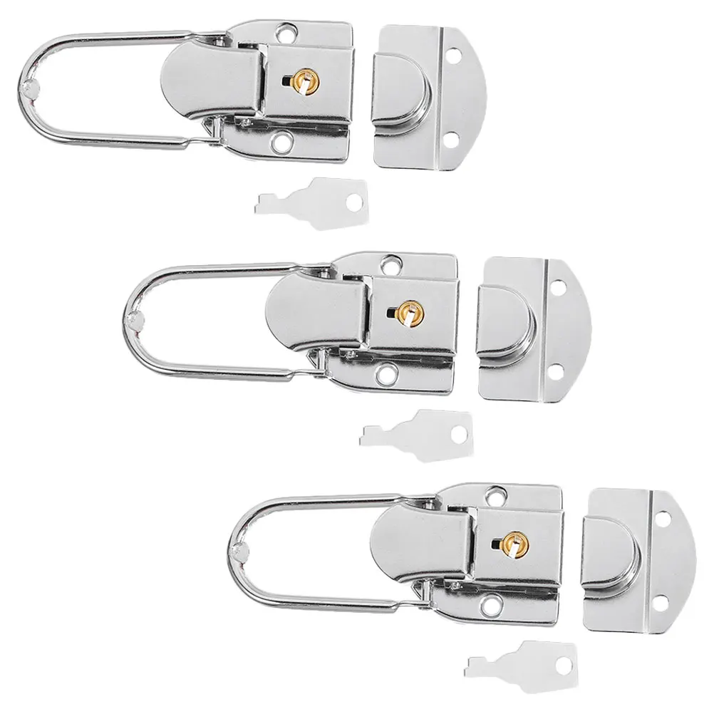 

3 Sets Box Lock Latch Back Closure Hinge Hardware Cabinet Latches Case Suitcase Toggle Anti Theft Durable Travel