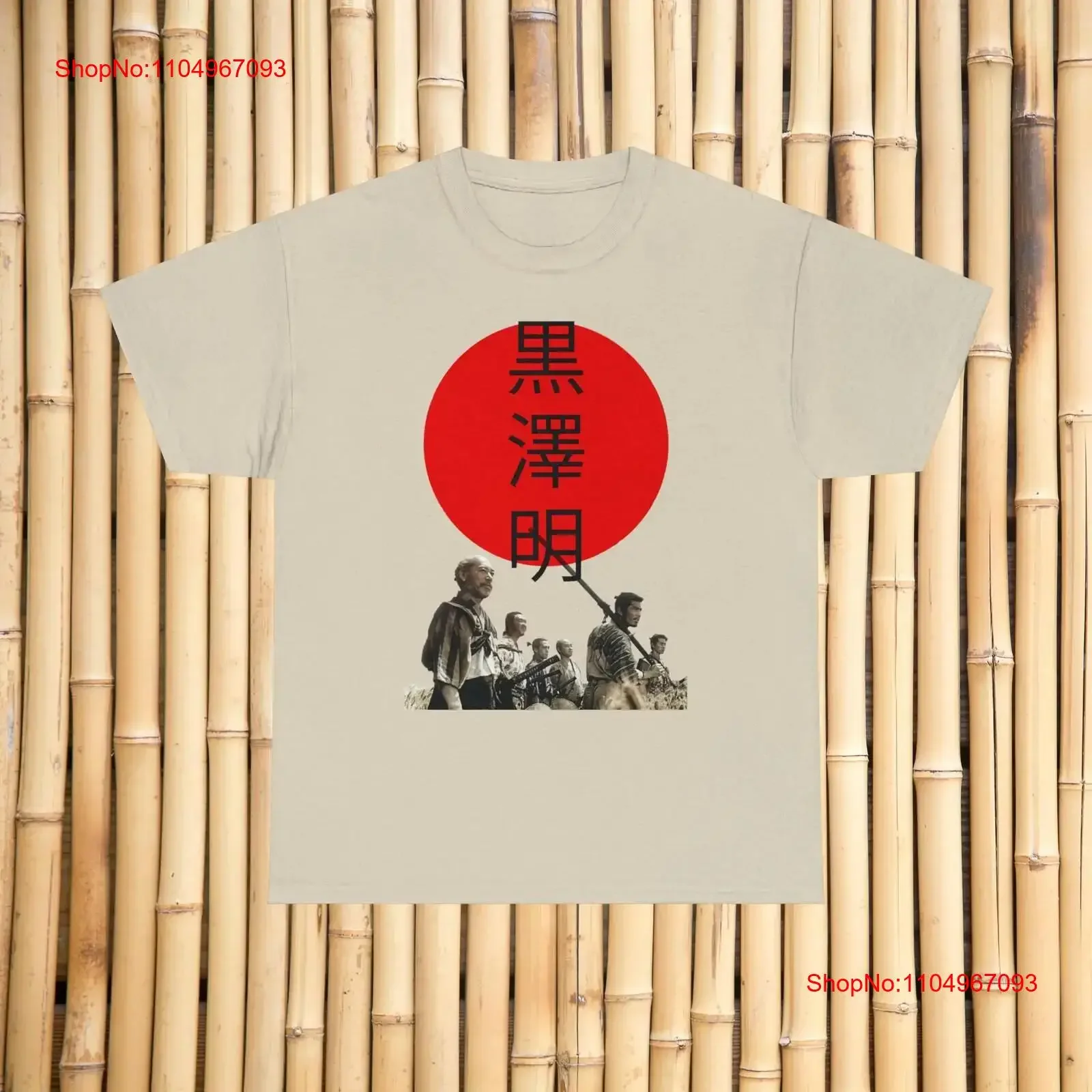 

Seven Samurai Movie Poster Heavy Cotton T Shirt Akira Kurosawa Clothes Japanese Cinema vintage Washed Breathable