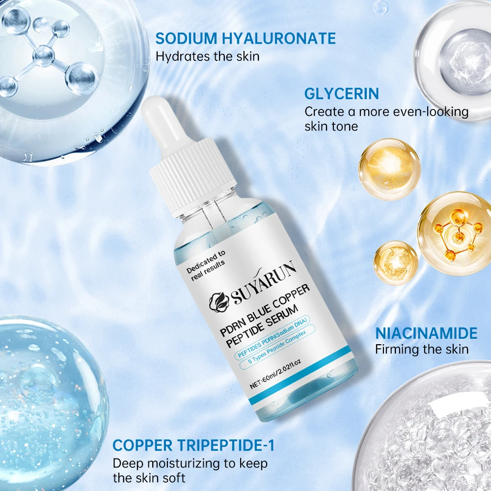 SUYARUN Blue Copper Peptide Serum - Anti-Aging Firming Moisturizer Face Skin Repair, Moisturizing and Hydrating Essence.