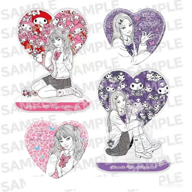 تومي تمثال Acg الديكور Junji Ito أنيمي الأجهزة الطرفية كورومي تومي الاكريليك حامل شكل قلب توميز ميلودي شارة معدنية اللعب