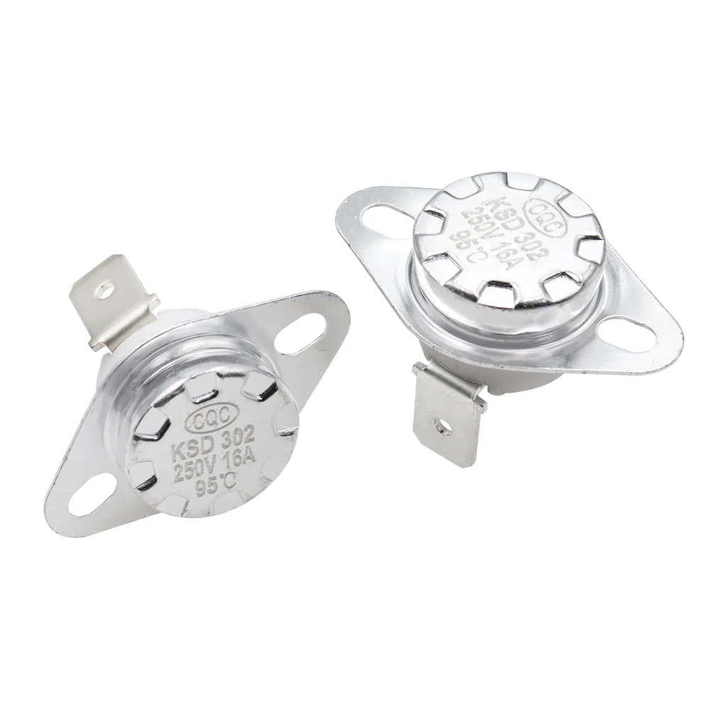 5pcs KSD302 Temperature Control Switch Thermostat Normally Closed/Normally Open 45-180°C 250V/16A Ceramic Switch