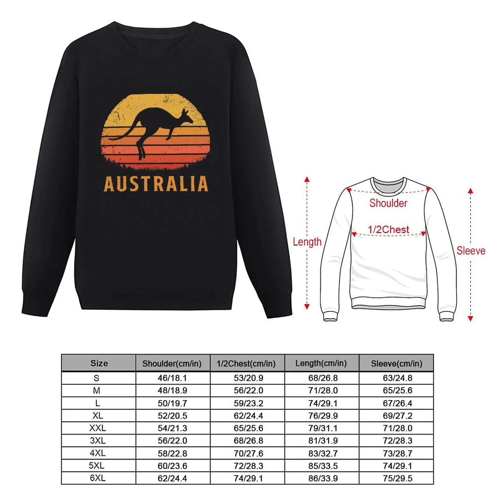 Australia Retro Kangaroo Sweatshirt graphic t shirts men mens clothes clothes for men sweatshirts men