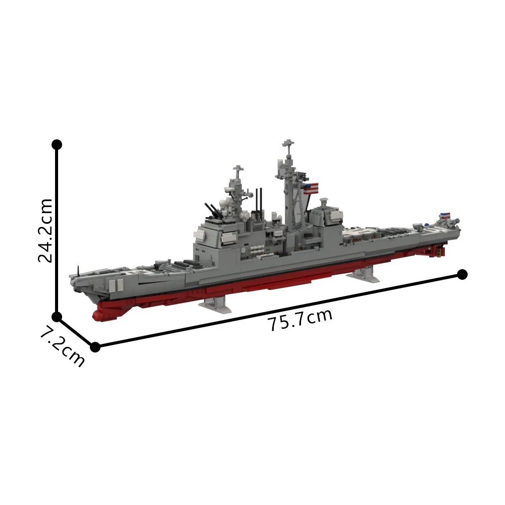 Gobricks MOC-212474 Ticonderoga - CG-72 USS Vella Gulf bloques de construcción buque de guerra ladrillos juguetes regalo