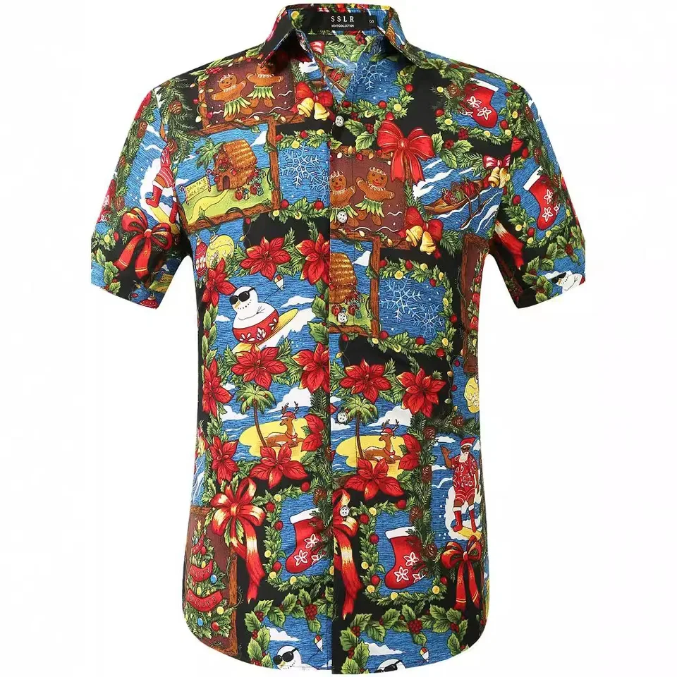 Christmas New Year 3D Digital Printed Men's Shirt