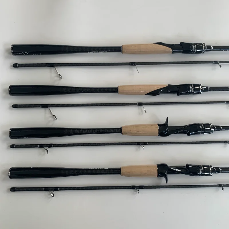 WinsCraft Ultralight High Carbon Lure Fishing Rod, Casting Spinning Rod, 2 Sections, 1.98m, 2.1m, XF Action, M, ML
