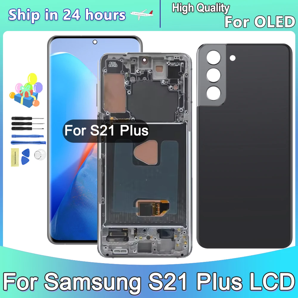 OLED S21Plus Display With Frame For Samsung Galaxy S21 Plus OLED G996 G9960 LCD Touch Screen Digitizer Assembly