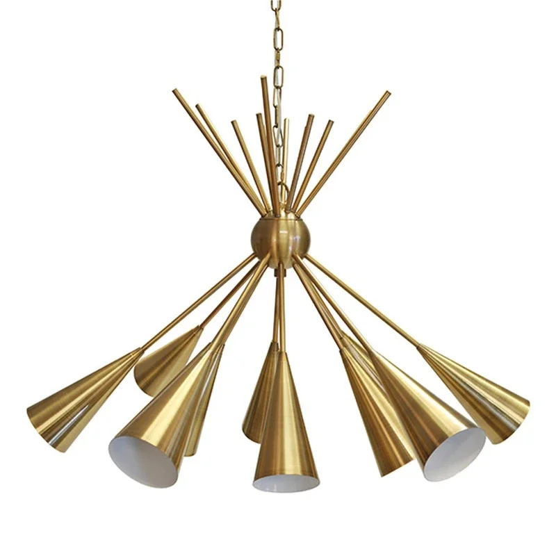 

American light luxury horn lampshade chandelier 12 lights
