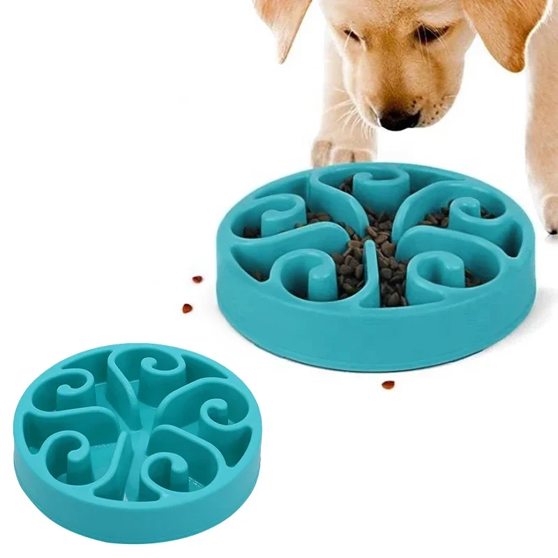 Dog food anti tipping Pet Dog Slow Feeder Bowl Fun Non Slip Anti-Gulping Slower Food Feeding Dishes Eco pet supplies