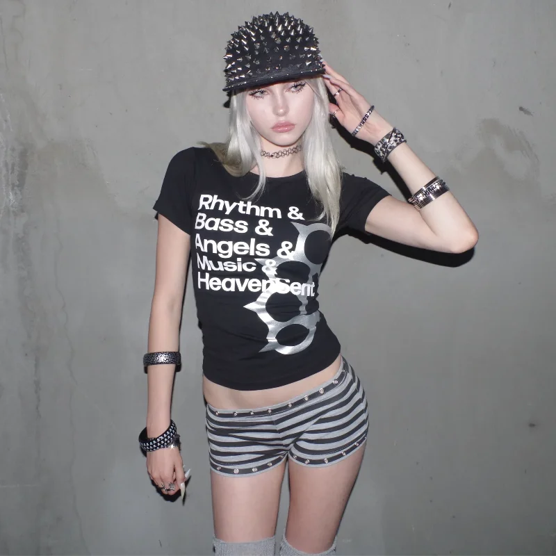 

Striped shorts, summer sports versatile super shorts, slim fit, street fashion, casual versatile women's shorts, steel ring deco