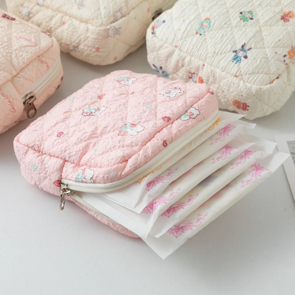 Cute Mini Sanitary Pad Pouch Makeup Storage Bag for Women Portable Sanitary Napkin Lipstick Holder Travel Handbag & Purse
