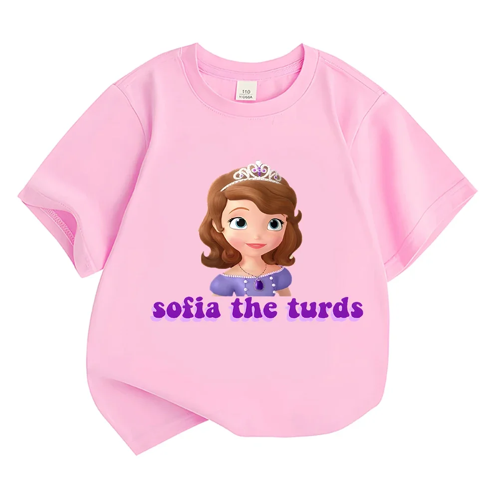 Anime Sofia The Turds Princess Clothes Kids Summer Fashion T-shirt Baby Tee Boys Cartoon Tshirts Toddler Girls Short Sleeve Tops