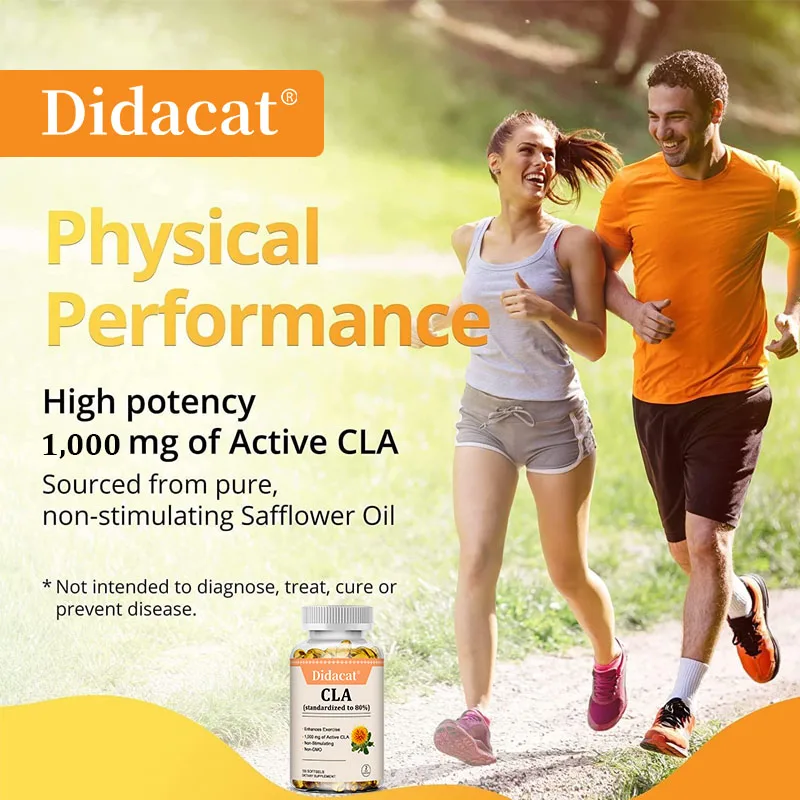 CLA Capsules 1000mg, 80% Active CLA, Support Weight Management, Promote Energy Metabolism, Enhance Exercise