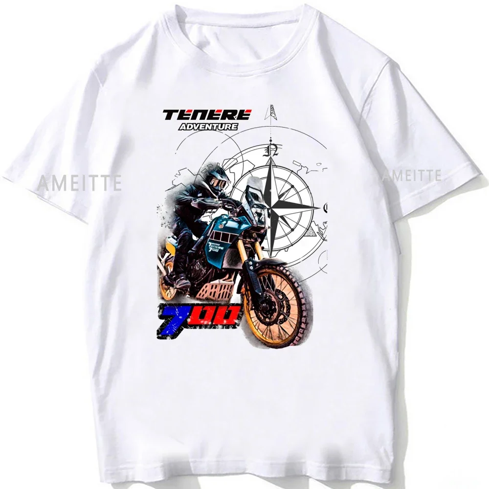 New Summer Fashion Men Short Sleeve Ténéré 700 T7 Tenere Adventure Riding T-Shirt Vintage Hip Hop Boy Casual White Tees Tops