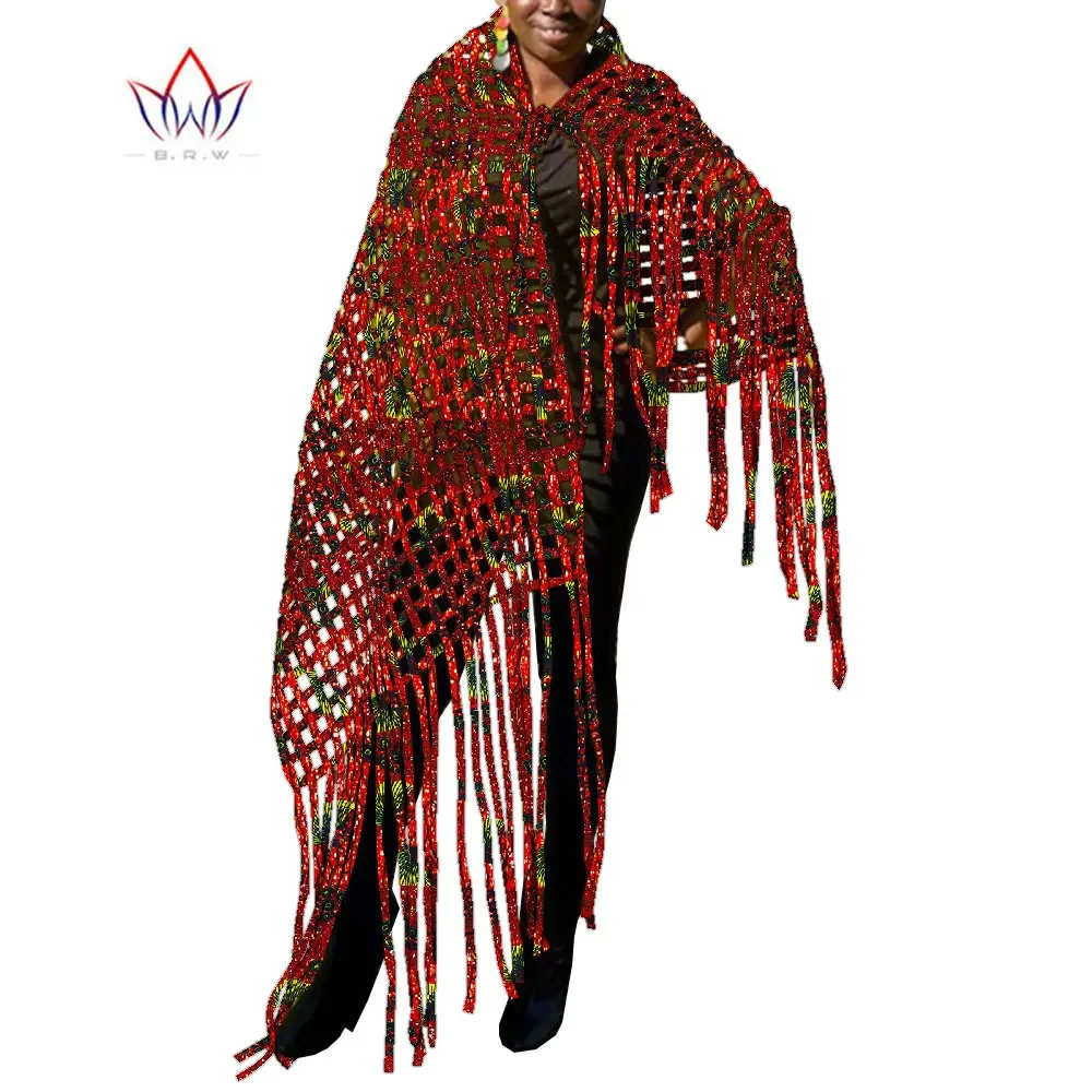 

African Hollow Shawl for Women Riche Ankara Print Loose Elegant Weave Tops Women African Clothing Customization One Size Wyb783