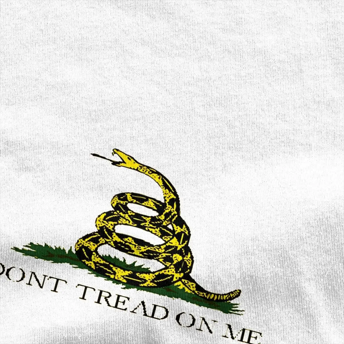 Gadsden Flag Don't Tread On Me Libertarian T-Shirt Yellow Flag T Shirts Short-Sleeve Tops Summer 100% Cotton Crew Neck Tees