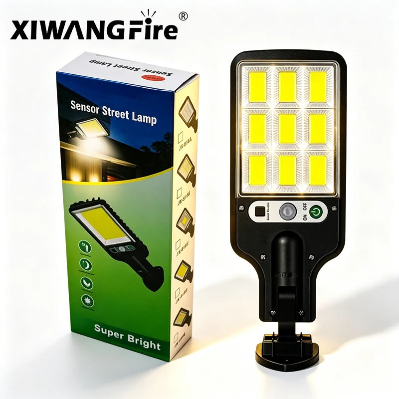 Lampe murale solaire extérieure à LED avec détecteur de mouvement corporel, 3 modes, pour jardin, terrasse, garage, cour, éclairage de rue étanche