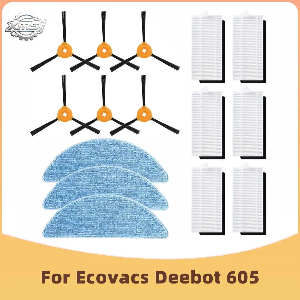 

For Ecovacs Deebot 605 Robot Vacuum Cleaner Spare Parts Side Brush Hepa Filter Mops Replacement Accessory