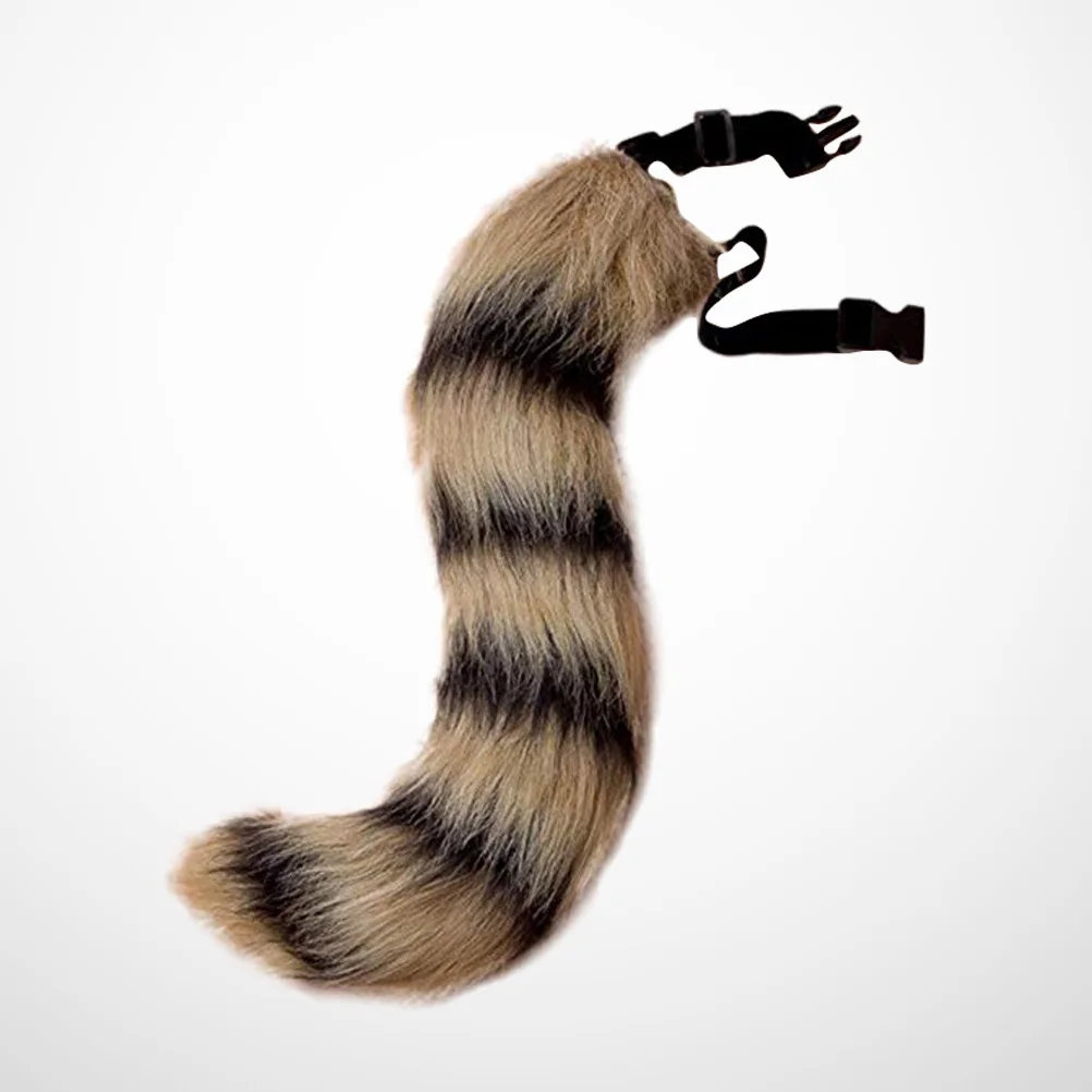 

Fox Tail Realistic Adjustable Strap Black Brown Cosplay Costume Novelty Animal Prop Party Accessories Role Play