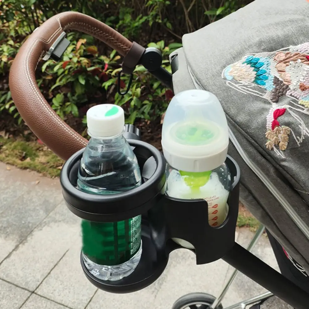 Anti-slip 2 in 1 Baby Stroller Cup Holder Adjustable Easy To Install Stroller Water Bottle Organizer Non-slip Rotatable