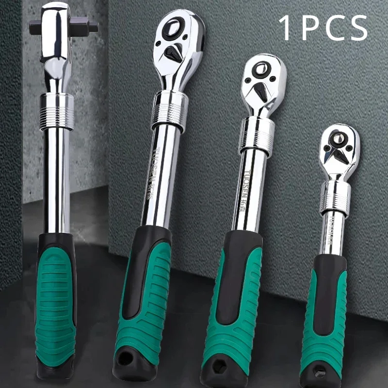

Telescopic socket ratchet wrench for automotive repair adjustable head ratchet set 72 tooth quick release wrench manual tool