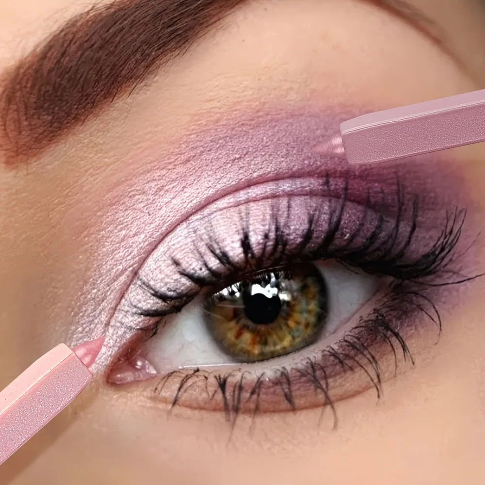 อายแชโดว์แบบแท่งกลิตเตอร์หลากสีพร้อมแหนบในตัว กันน้ำและกันเหงื่อ เอฟเฟกต์ชิมเมอร์แบบซ้อนกันได้สำหรับผู้เริ่มต้น