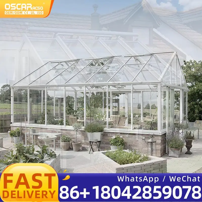 Four Season Triangle Prefabricated Aluminum Outdoor Glass Room for Patio Conservatory Use in Backyard and Garden sunroom