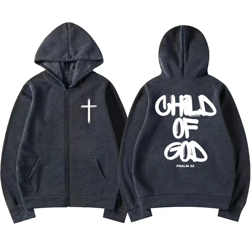 Hot Sale New Ghod of God Bible Christian Religious Jesus printed Zipper Hoodies Unisex harajuku Sweatshirt Men women Fleece Coat