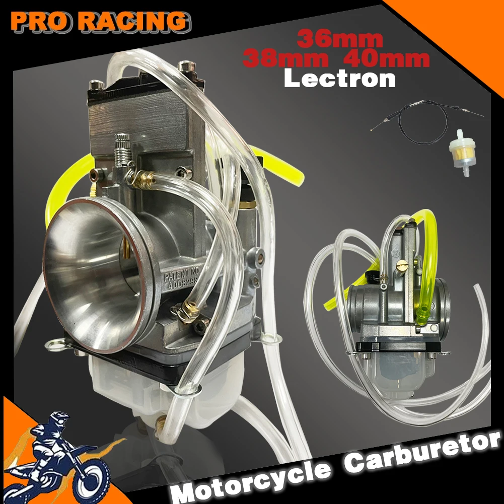 High Velocity Adjustable Power Jet Motorcycle Carburetor with Cable 36 38 40mm Lectron For Yamaha YZ250F KX250F RMZ250 CRF250R