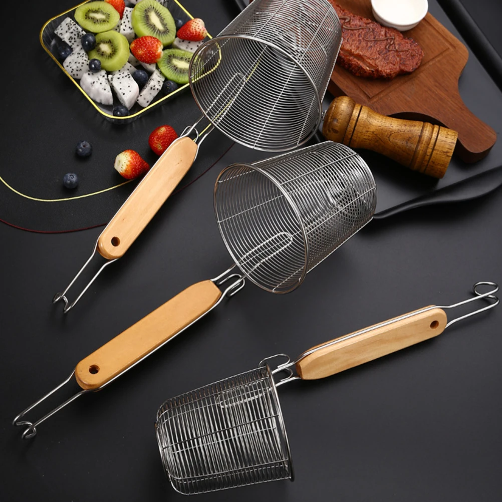 

2pcs Stainless Steel Colander Strainer Small Medium Size Mesh Kitchen Tool Pasta Noodle Dumpling Strainer Easy Drain Durability