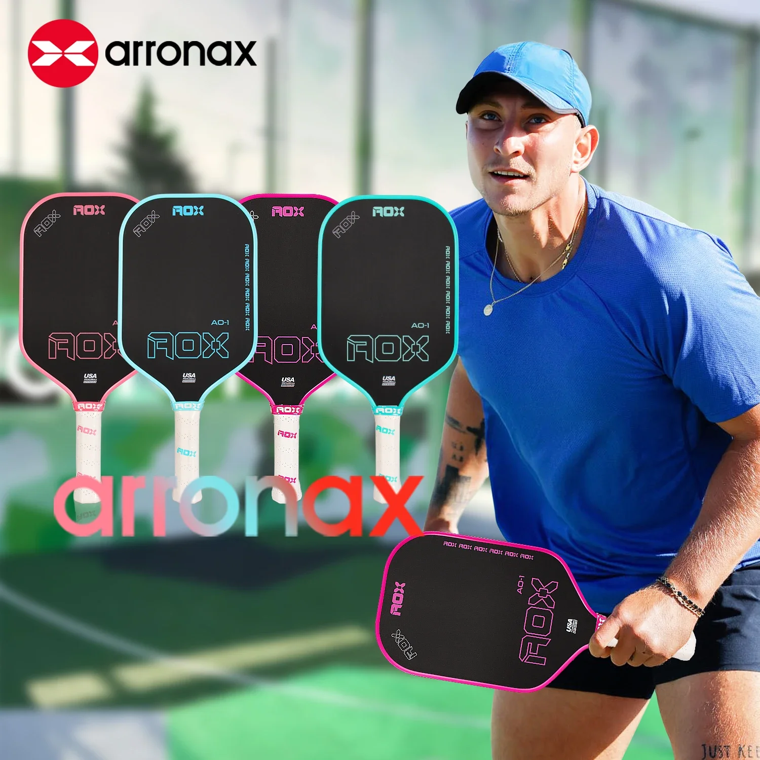 Arronax Pickleball Paddle for Youth aldult - Premium Fiberglass Cold-Pressed, High Friction Carbon Surface Frosting Finish,16mm