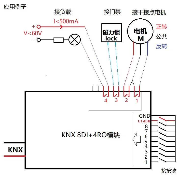 KNX dry contact output module H8I4R dry contact motor dry contact curtain KNX small relay