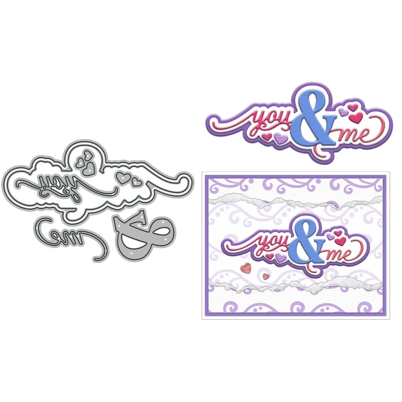 

You & Me Cutting Dies Love Valentine's Day DIY Scrapbooking Supplies Metal Dies Knife Mold For Cards Albums Decor