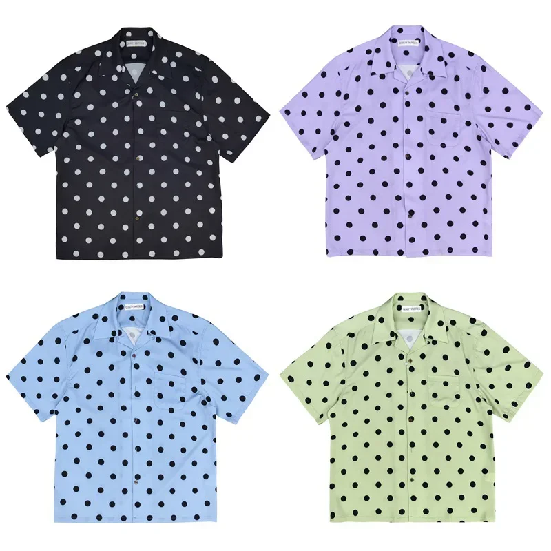 24ss New WACK Hawaii Short Sleeve Shirt Wave Point Printing Men Woman 1:1 Best Quality Casual Loose T-shirt Tops