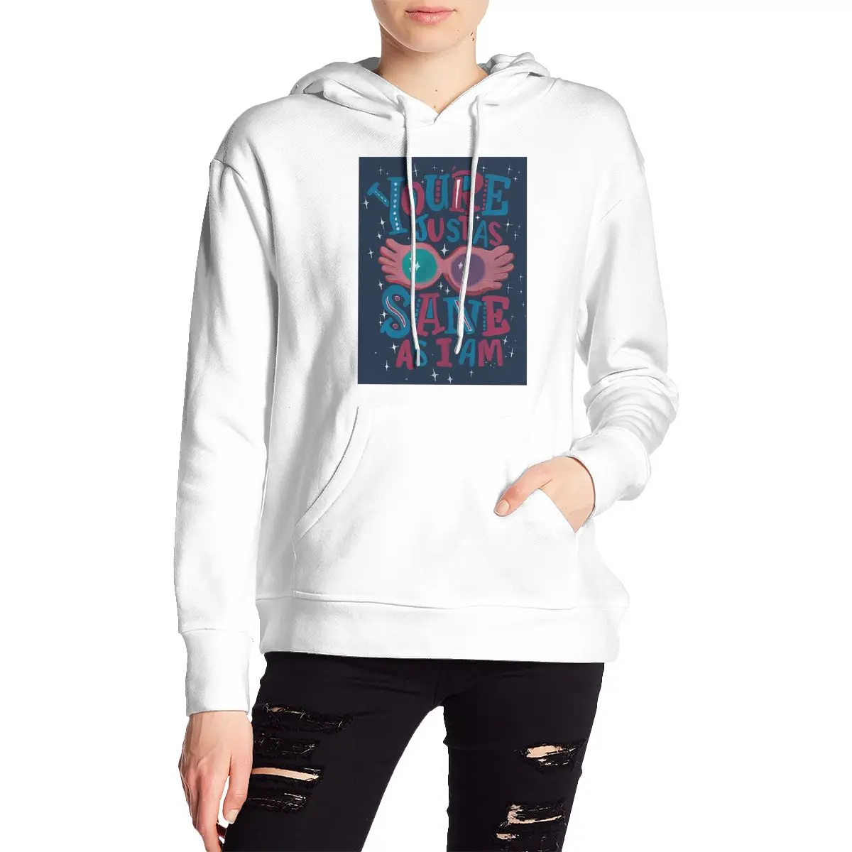 

Luna L-Lovegoods очки толстовка в стиле хип-хоп пуловер осень зима мужчины женщины пара толстовки топы с длинными рукавами