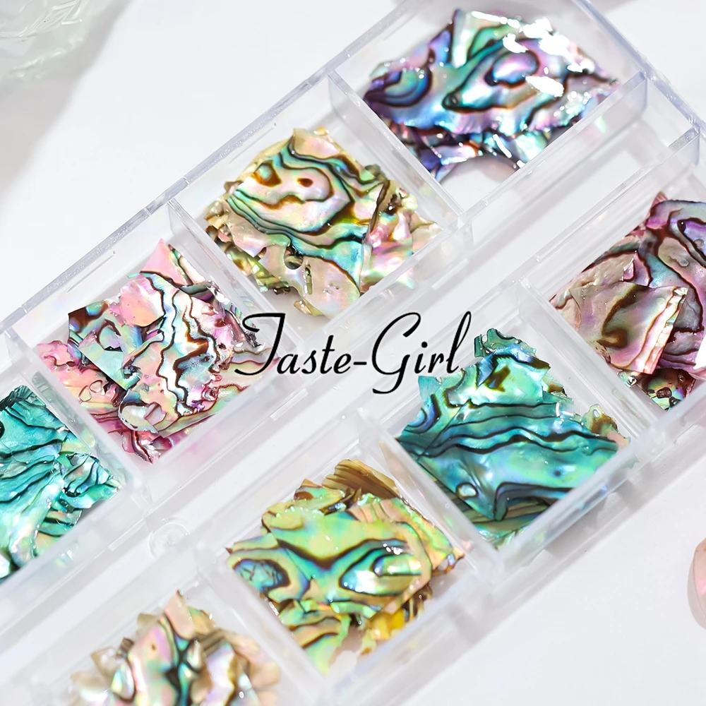 1 Box Nails Abalone Shell Fragments Texture Natural Sea Shell 3d Charm Nail Art Decoration Slice DIY Beauty Salon Tools New 6